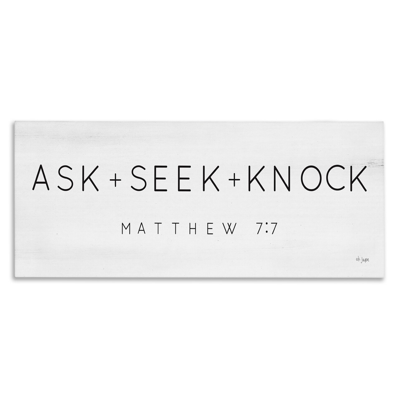 Stupell Industries Ask Seek Knock Minimal Scripture Canvas Wall Art